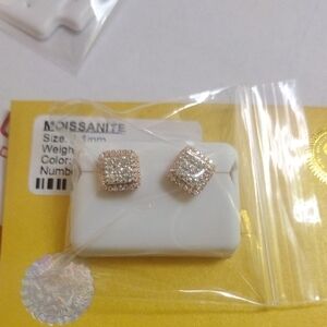 Solid Sterling Silver Square Stud Earrings Screw Backs